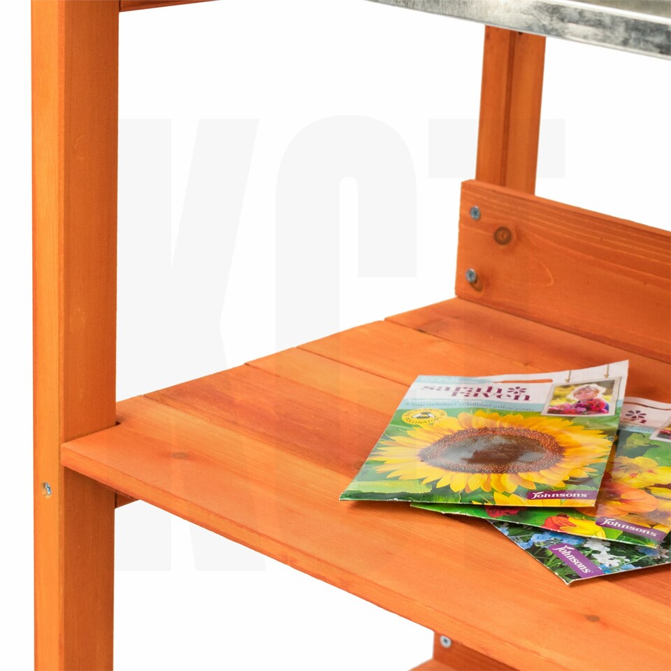image 1 of KCT 3 Tier Wooden Garden Potting Bench Brown