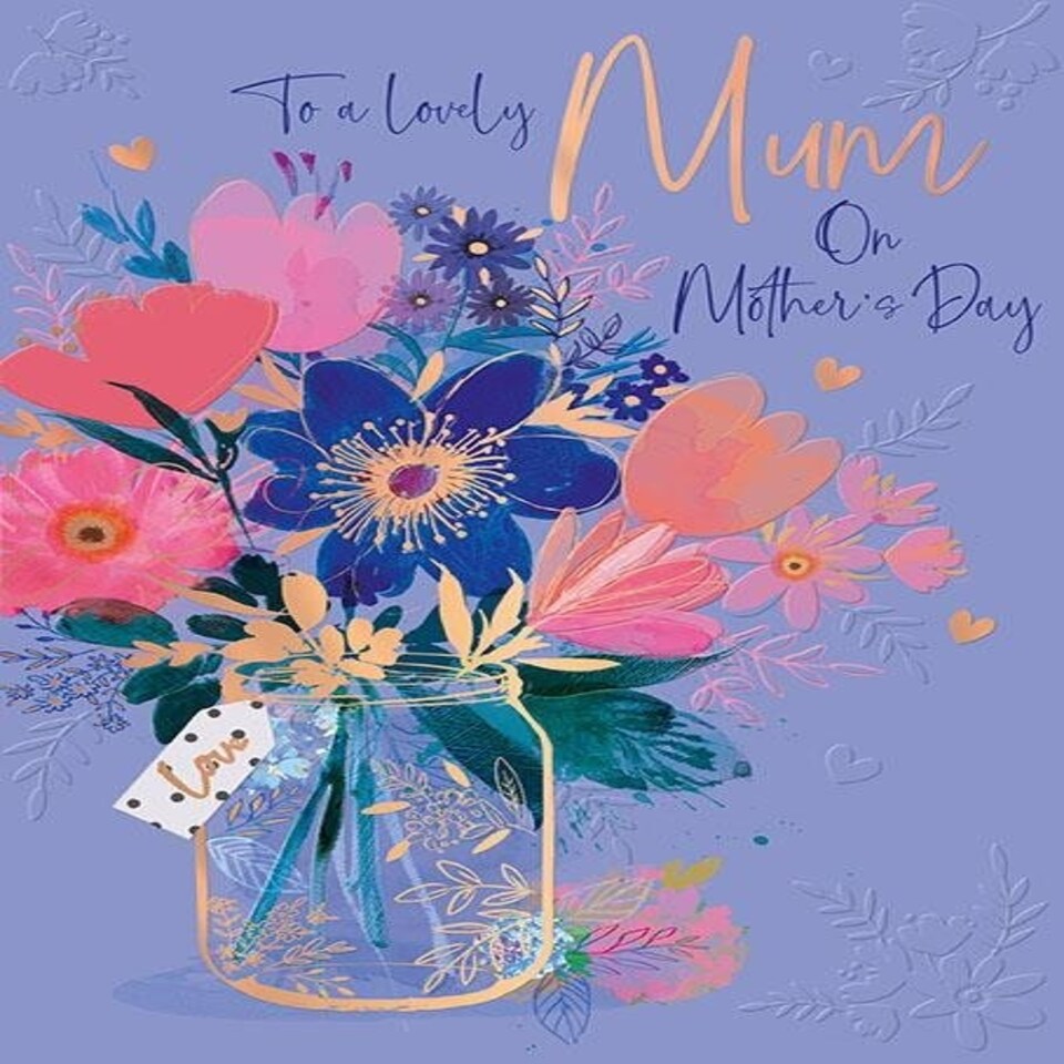image 1 of Words 'n' Wishes Mother's Day Card for a Lovely Mum on Mother's Day, 23.5 x 16.5 cm,
