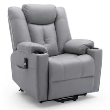 Afton Technology Fabric Single Motor Rise Recliner Lift Mobility Chair (Grey)