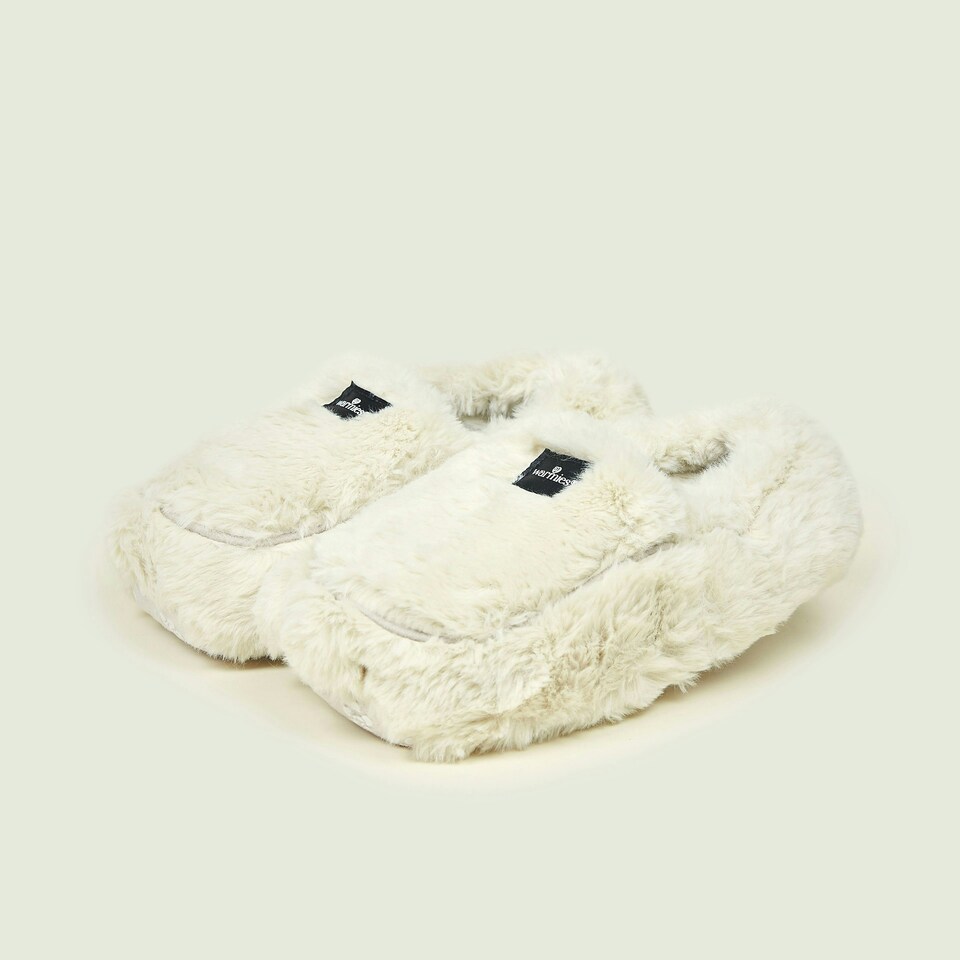 image 1 of Warmies Microwavable Slippers Almond Colour One Size