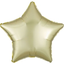 Pastel Yellow Satin Luxe Star Shape Foil Helium Balloon 48cm / 19 in