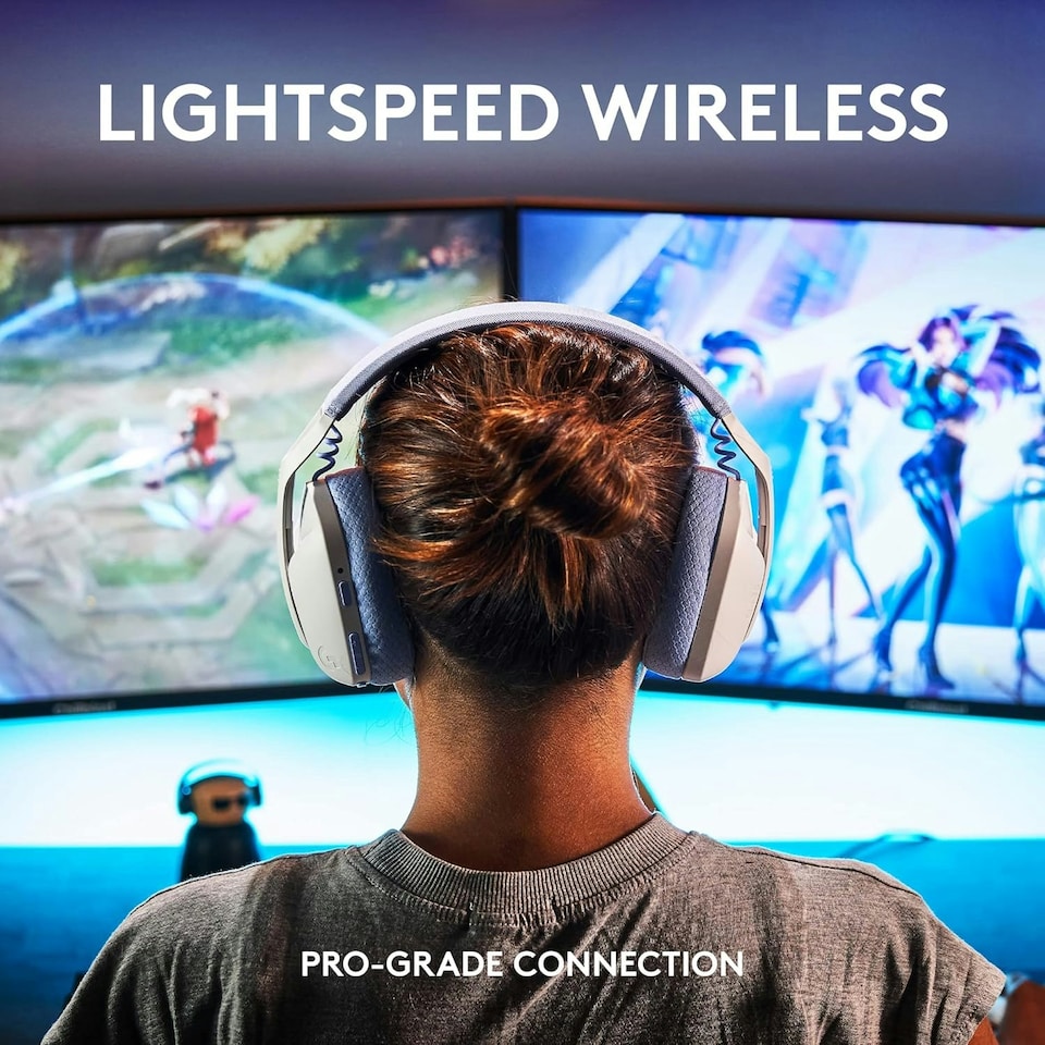 image 1 of Logitech G435 LIGHTSPEED & Bluetooth Wireless Gaming Headset, Ultra Lightweight, built-in mics, 18h battery, Dolby Atmos, PC, PS4, PS5, Nintendo Switch