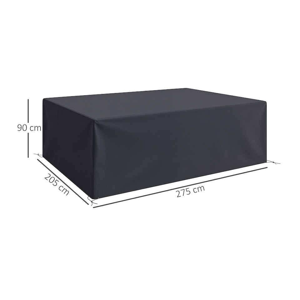 image 1 of Outsunny 275x205cm Outdoor Furniture Protective Cover Black | Black | Black | 275cm x 205cm x 90cm