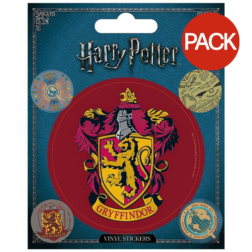 Harry Potter Vinyl Gryffindor Sticker (Pack of 5) - Multicoloured - One Size