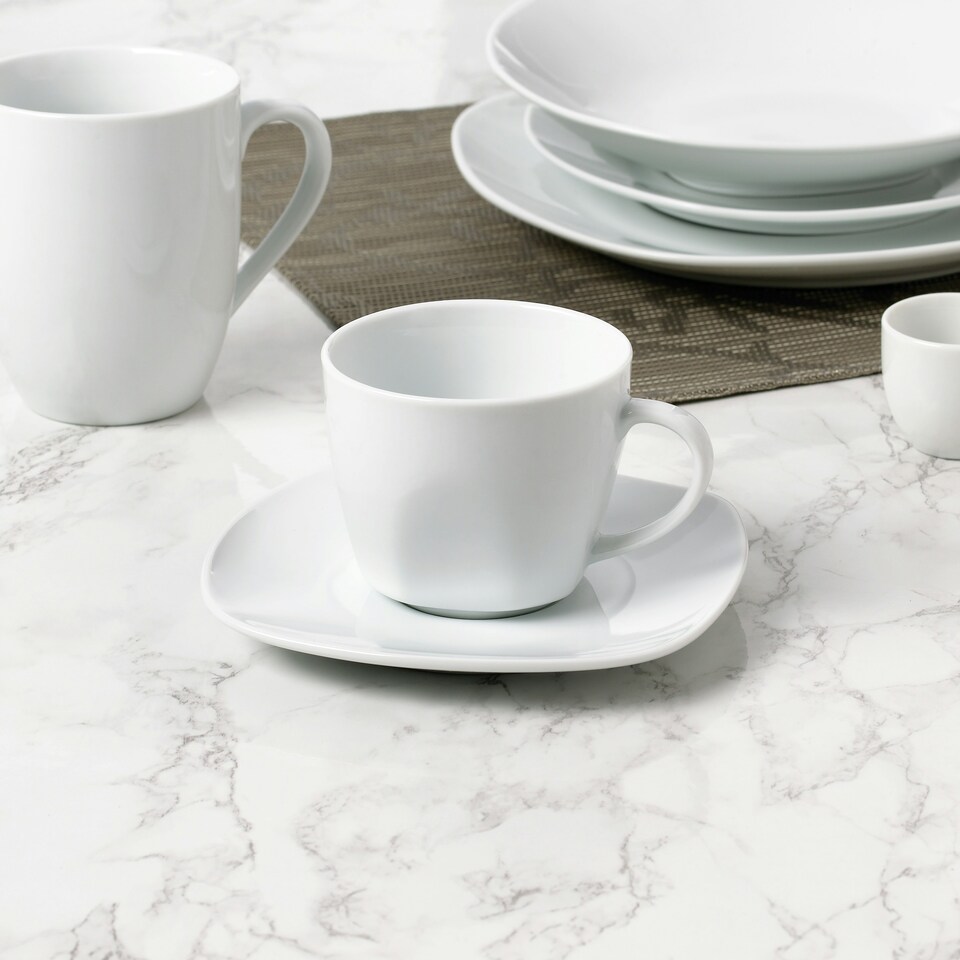 image 1 of 54pc White Square Athena Dinner Set