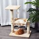 image 6 of PawHut Cat Tree Scratch Post with Bed Hammock Sisal for Indoor Cats Beige