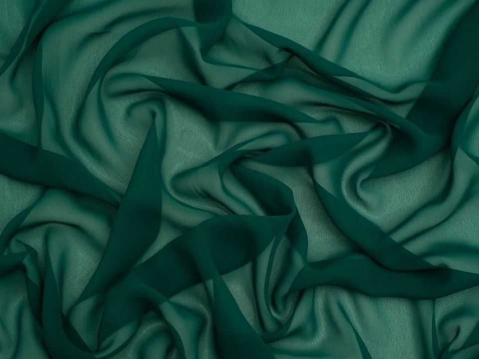 Minerva Core Range Green Light Sheer Chiffon Fabric for Dressmaking, 110cm / 43" Wide - per metre