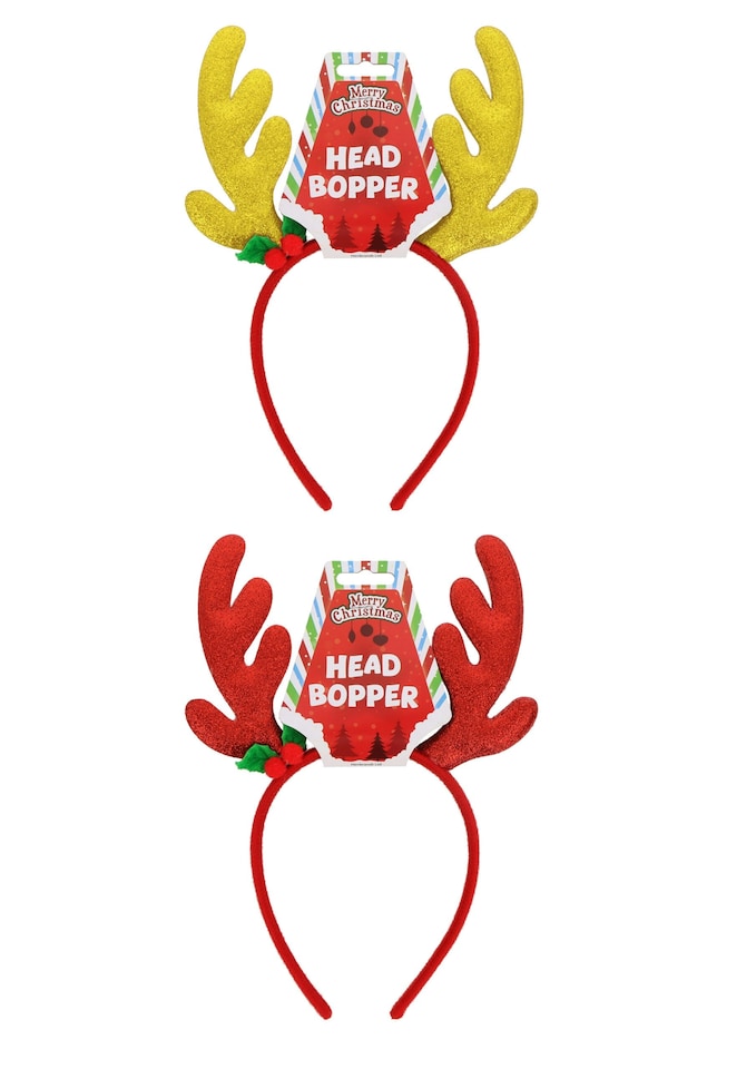 image 1 of Reindeer Antlers Glitter Christmas Headband