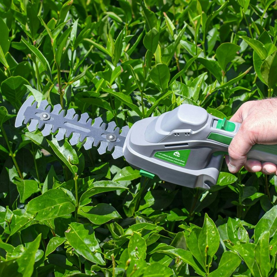 image 1 of Gracious Gardens 3.6V 2 in 1 Cordless Hedge Trimmer Cutter