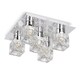 image 1 of ValueLights Ritz Ice Cube Polished Silver Semi-Flush Light & Bulb | Chrome