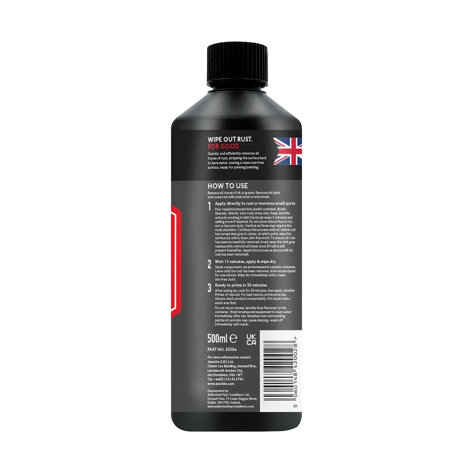 image 1 of Jenolite Back 2 Bare Metal Original Liquid Rust Remover - 500ml