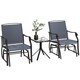 image 2 of Outsunny Glider Rocking Chair & Table Set 2 Single Seaters Rocker Garden Swing Chair Patio Furniture Bistro Set Grey