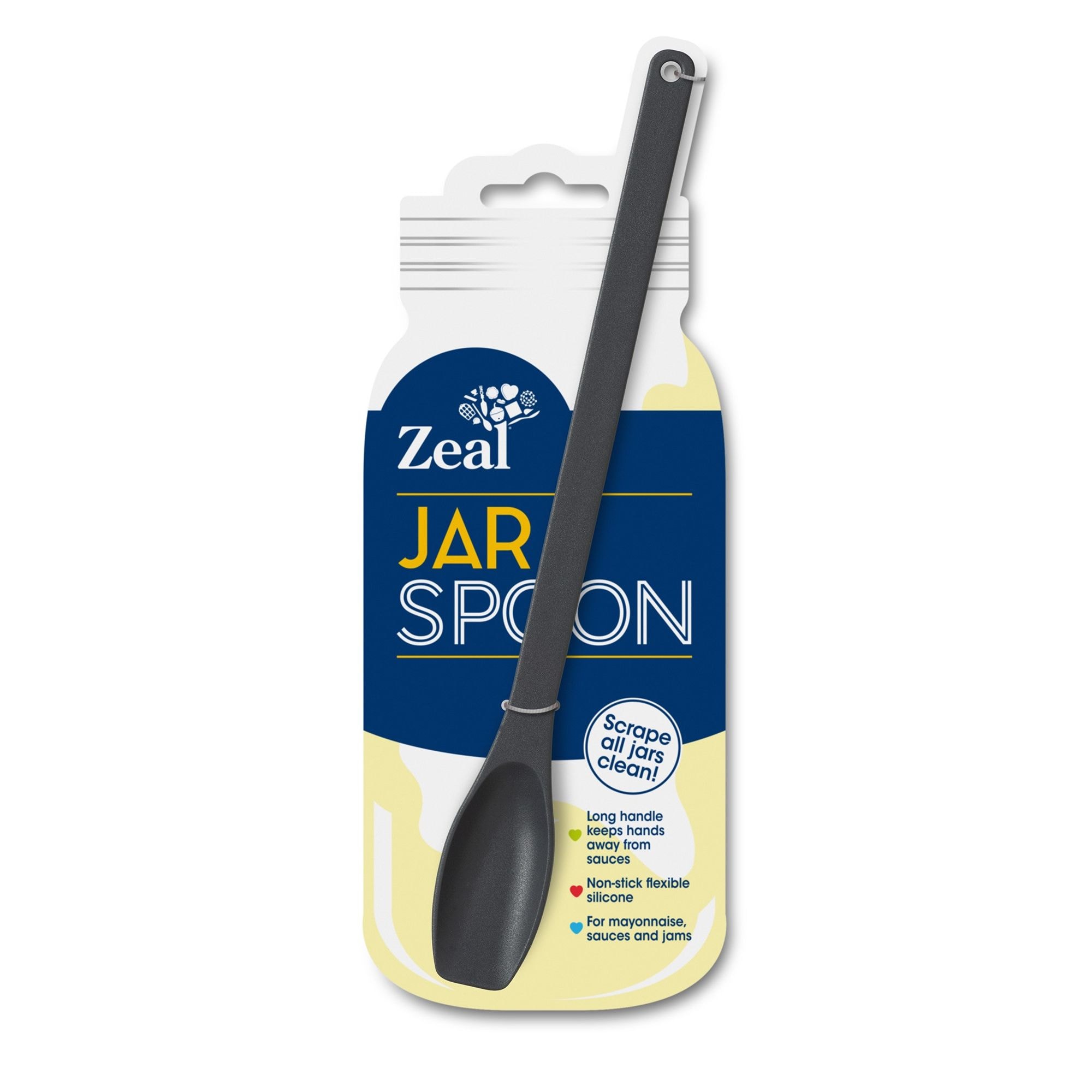 Zeal Silicone Jar & Mayo Spoon, Long Handle Jar Spoon, Dark Grey