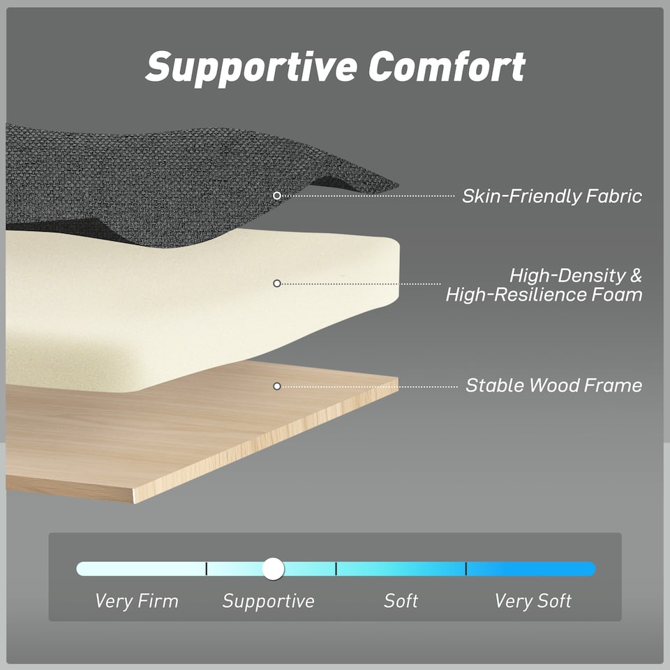 image 1 of HOMCOM 2 Seater Sofa Bed, Convertible Pull Out Bed Settee, Charcoal Grey