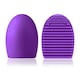 image 1 of Silicone Egg Sponge Scrubber Make-Up Brush Cleaner, Purple