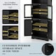 image 4 of COSTWAY Bathroom Storage Cabinet 2 Doors Display Organizer Black Black