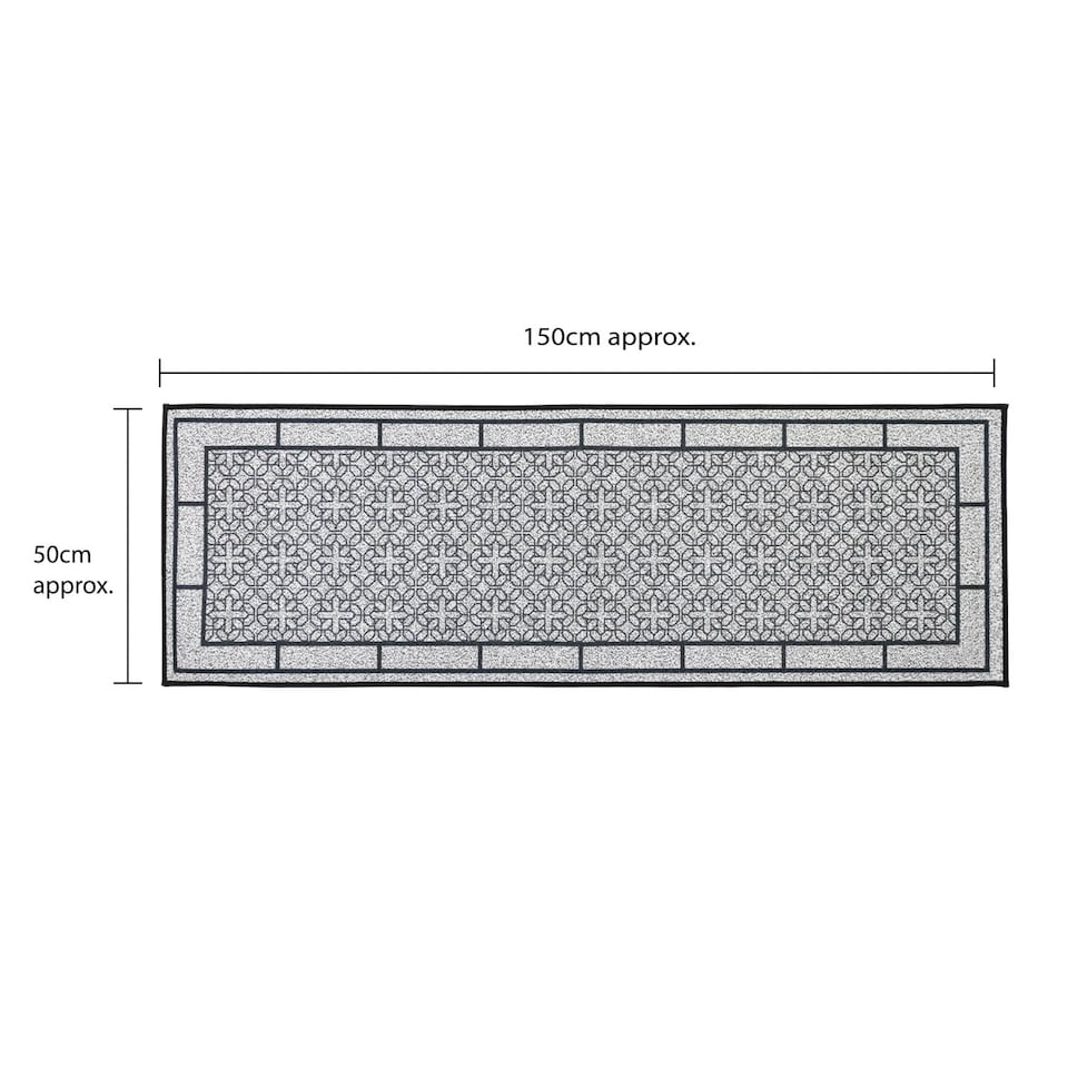 image 1 of JVL Avanti Machine Washable Entrance Doormat and Runner Set - Grey