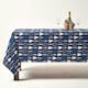 image 2 of Homescapes Blue Winterland 100% Cotton Round Christmas Tablecloth - 178 cm