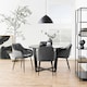 image 5 of Amble Round Dining Table with Black Marble Melamine Top & Black Legs