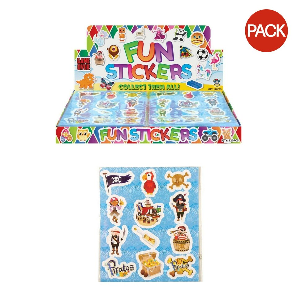 Paper Pirate Stickers (Pack of 120) - Multicoloured - One Size