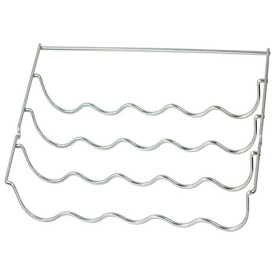 image 1 of SPARES2GO Wine Bottle Rack Shelf Insert compatible with Indesit Fridge (457 x 290 x 70mm) Silver
