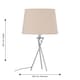 image 8 of Set of 2 Tripod Table Lamps with Natural Cotton Fabric Shades | Chrome | Brown | Large | 2