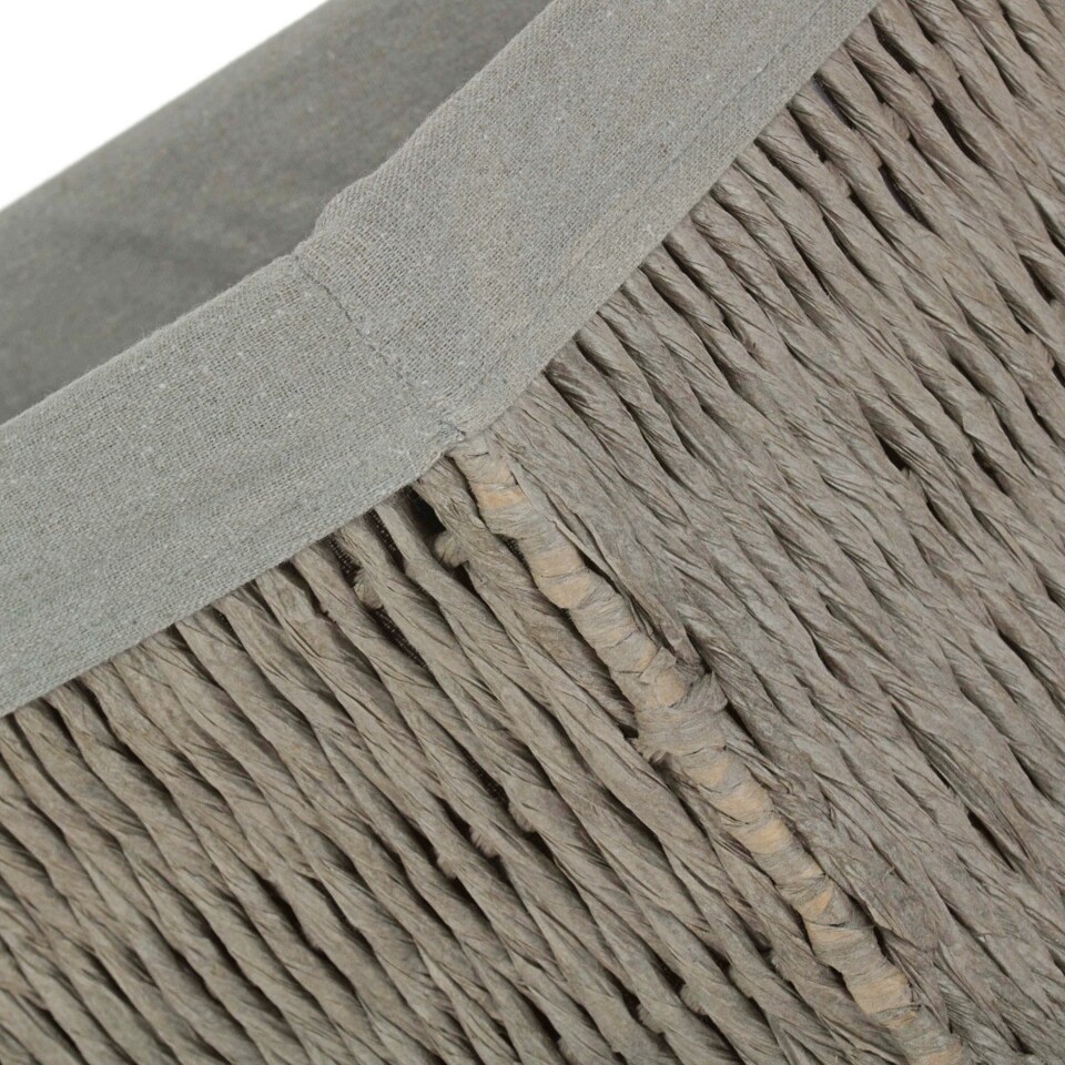 image 1 of Set of 4 Grey Paper Rope Storage Basket with Grey Cotton Lining | Grey | Grey | Not provided