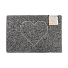 Oseasons Heart Large Embossed Doormat in Grey