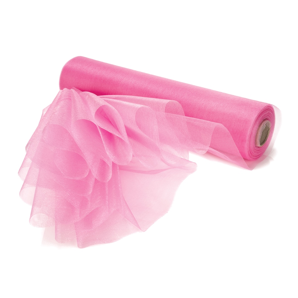 image 1 of Snow Sheer Organza Roll Glitter Sashes - 25m x 29cm