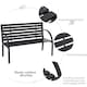 image 4 of Living and Home Outdoor Garden Metal Wood Bench with Backrest - Black