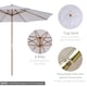 image 3 of Outsunny 3m Garden Parasol, Pulley Operated Patio Umbrella, Wooden Parasol, Table Market Umbrella with Rope Pulley Mechanism and 8 Ribs, White