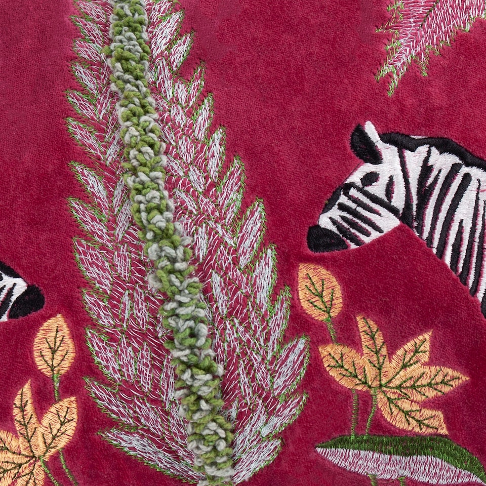 image 1 of Wylder Tropics Kalahari Embroidered Velvet Cushion