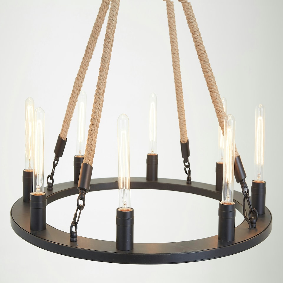 image 1 of Interiors by Premier 8 Bulbs Chandelier Black