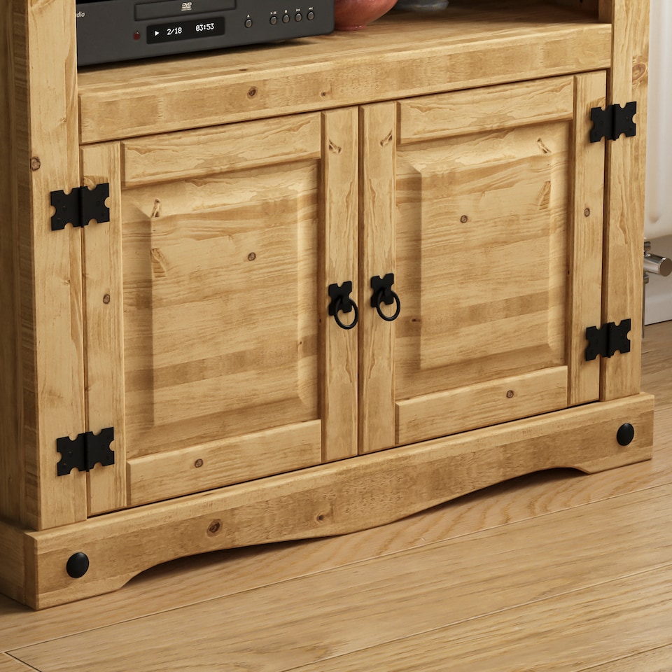 image 1 of Vida Designs Corona Straight TV Unit Stand, Solid Pine Wood