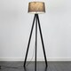 image 2 of ValueLights Modern Black Wood Tripod Floor Lamp With Grey Shade