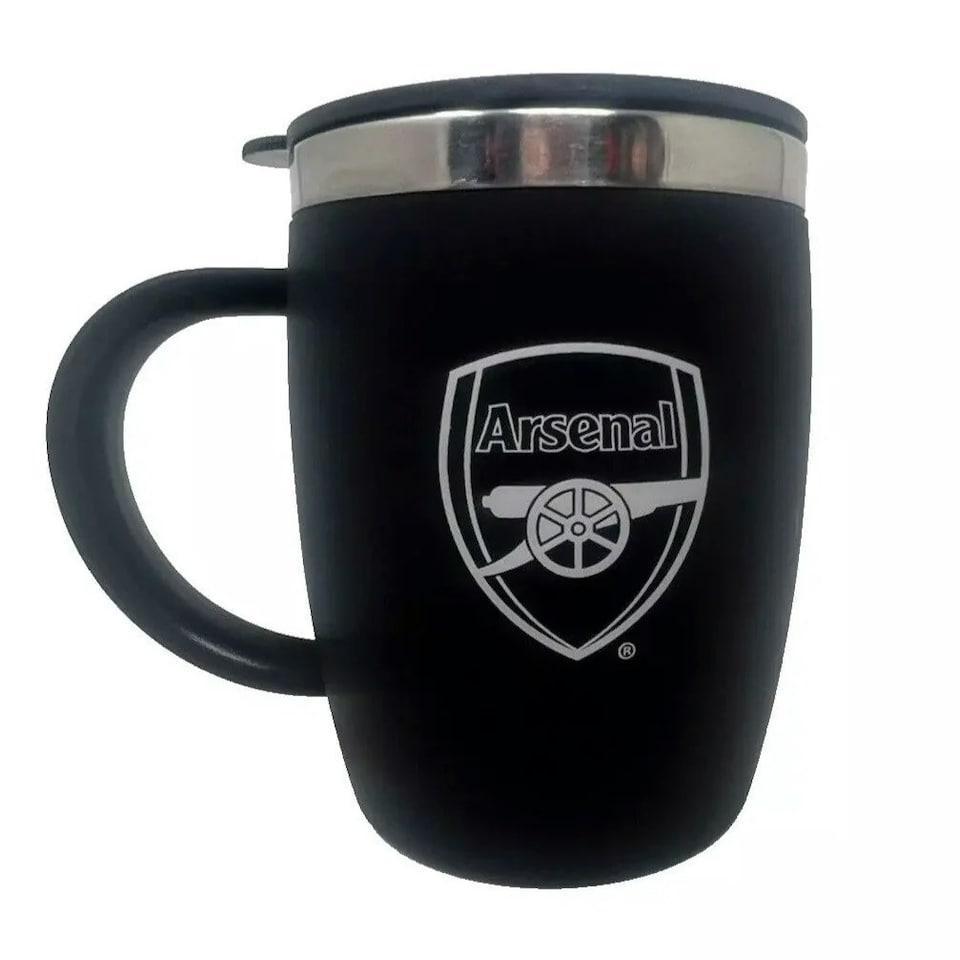 image 1 of Arsenal FC Black Barrel Travel Mug | Black | 1