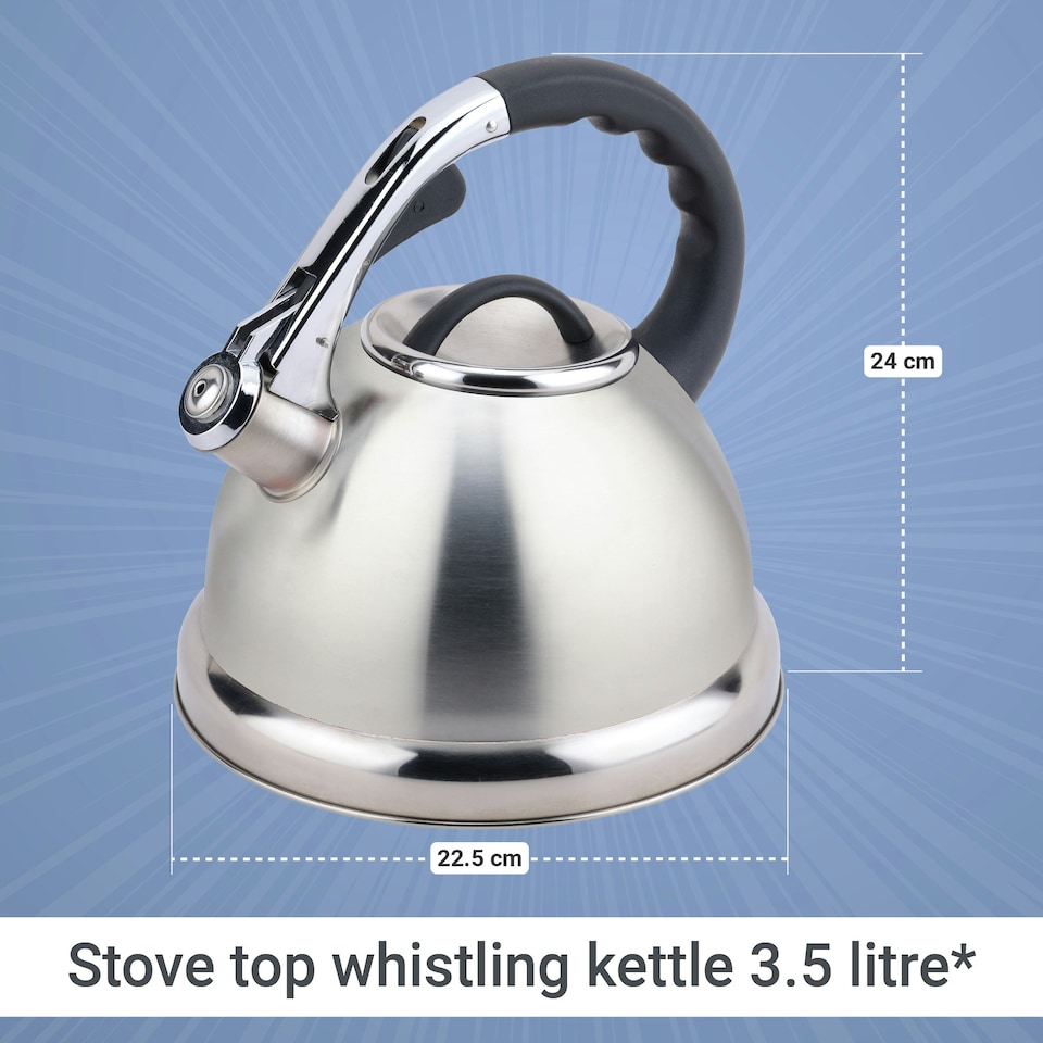 image 1 of Buckingham Stainless Steel Stovetop Whistling Kettle 3.5 Litre ,  Matt finish