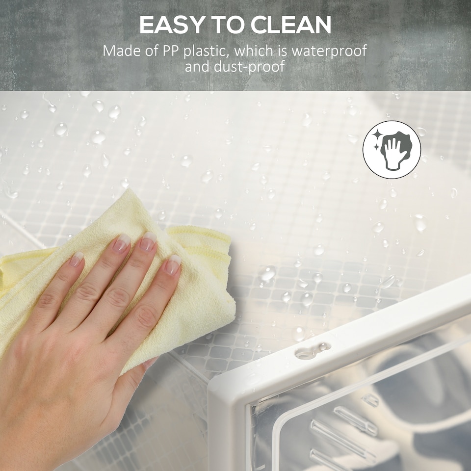 image 1 of HOMCOM 18PCS Clear Shoe Box, Plastic Stackable Shoe Storage Box for UK EU Size up to 8.5 43 with Magnetic Door for Women Men, 25 x 35 x 19cm