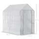 image 3 of Outsunny Walk in Greenhouse wShelves Steeple Grow House  White
