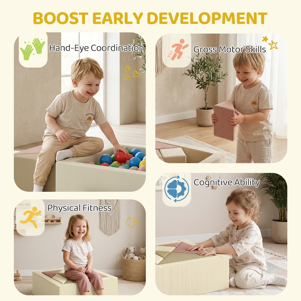 image 1 of AIYAPLAY 9 Pieces Soft Play Sets with Tangram Play, Removable Cover