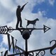 image 1 of Shooting Scene Weathervane - Solid Steel - W61 x H88 cm - Black