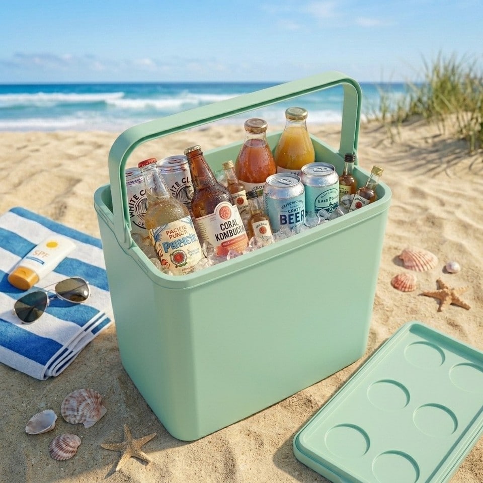 image 1 of Large 24L Pastel Coloured Cooler Box
