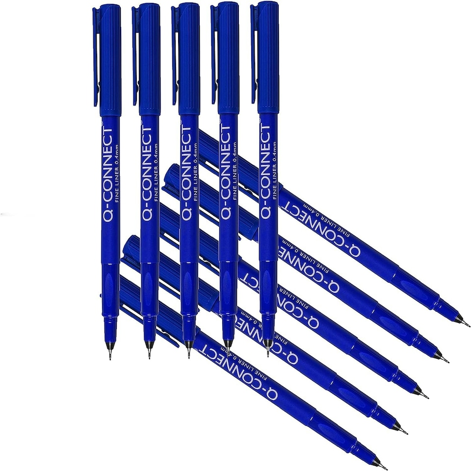 image 1 of Pack of 10 0.4mm Fineliner Blue Pens