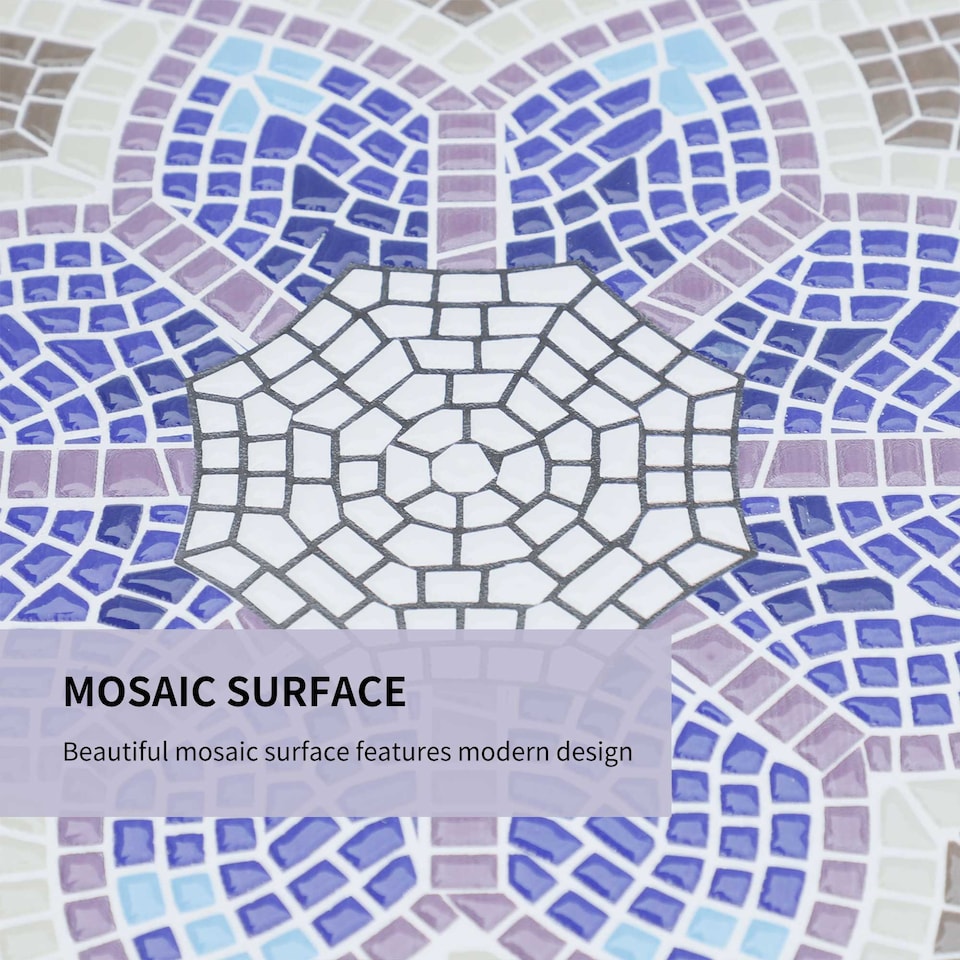 image 1 of Outsunny Garden Table, Mosaic Round Patio Side Table with 60cm Ceramic Top