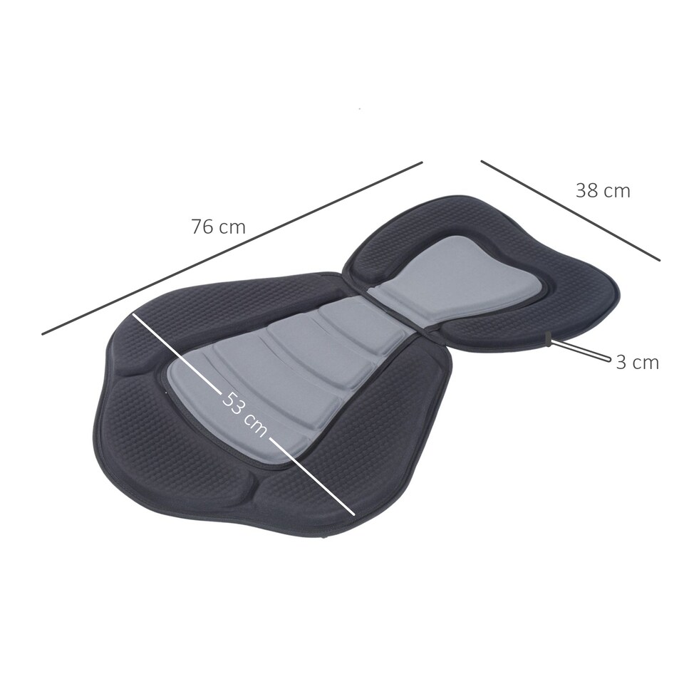 image 1 of HOMCOM Deluxe Kayak Seat Sit On Top Padded Backrest Canoe Rafting Sports High Back Detachable