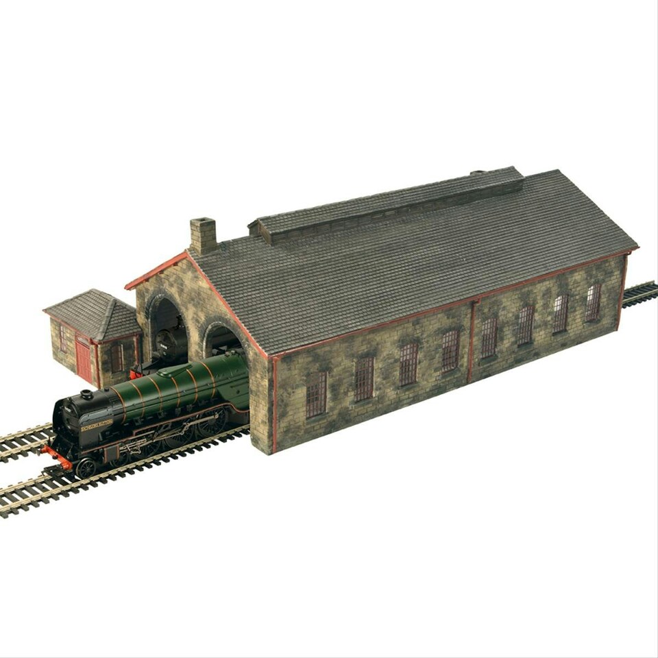 image 1 of Bachmann Scenecraft Two Road Stone Engine Shed (Pre-Built)