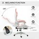image 5 of Vinsetto Racing Style Gaming Chair with Reclining, Footrest, Pink