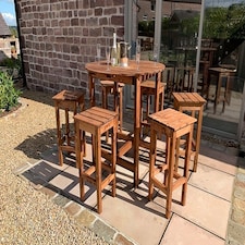 Alfresco Bar Set Six Seater - L200 x W200 x H110 - Redwood