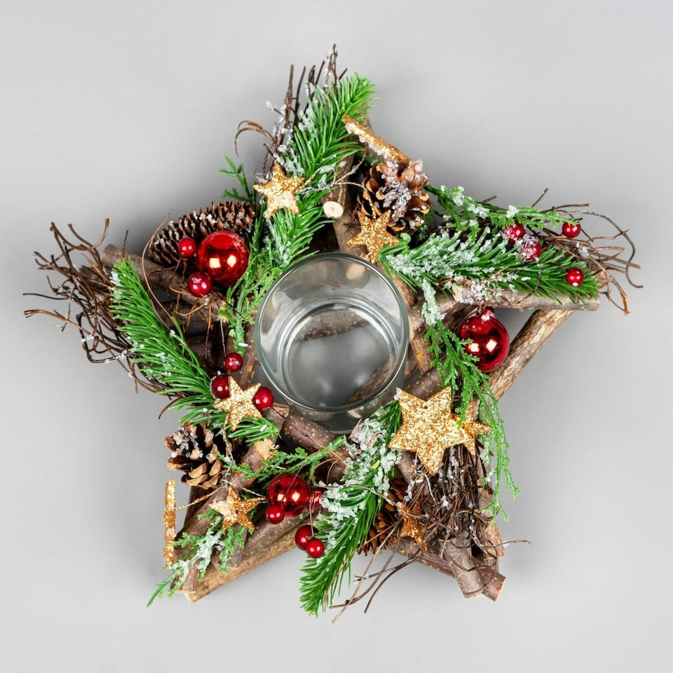 image 1 of 22cm Twig Star Candle Holder