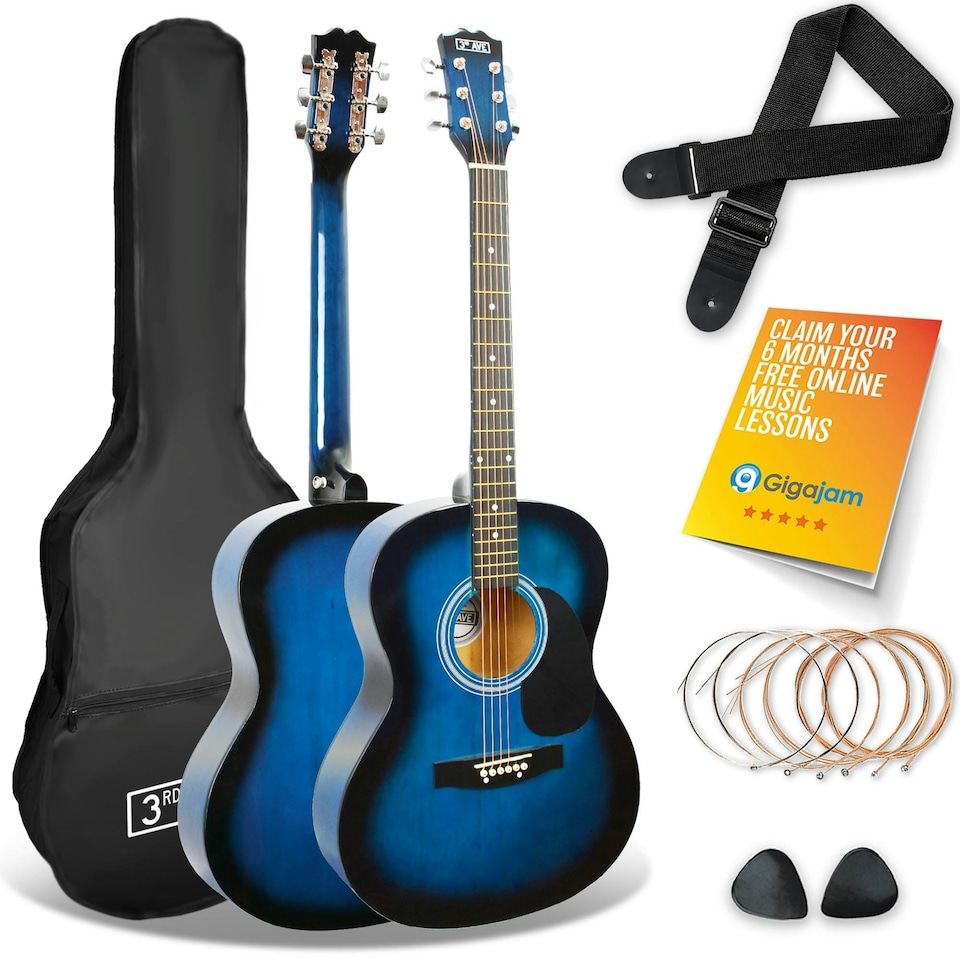 image 1 of 3rd Avenue Full Size Acoustic Guitar Pack Brown